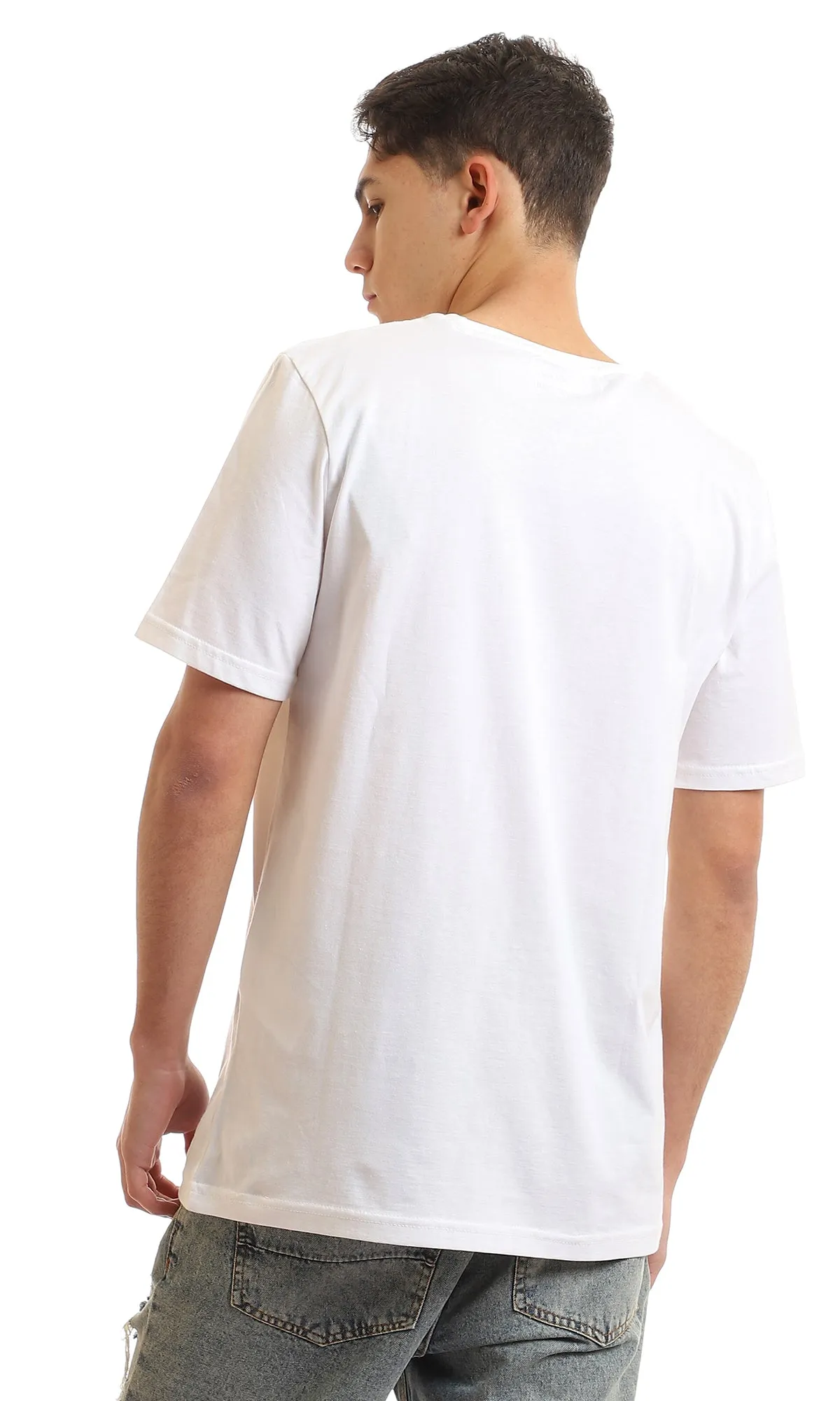 97393 "Long Ride Adventure Mode On" Printed T-Shirt - White