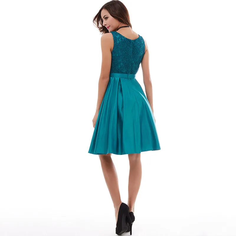 A-line Cheap Zipper Up Cocktail Party Graduation Dress