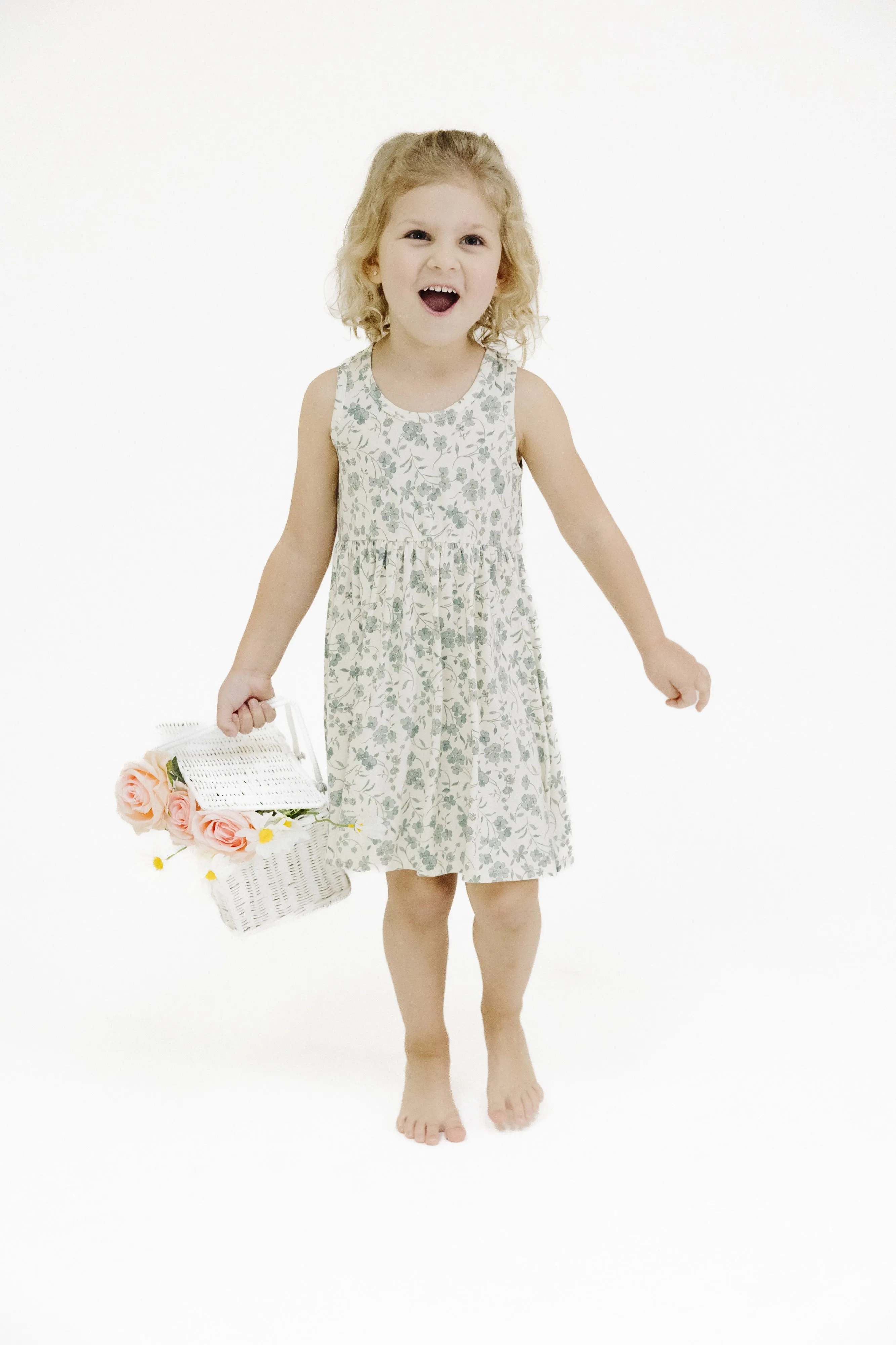 Baby's Breath Floral Tank Dress