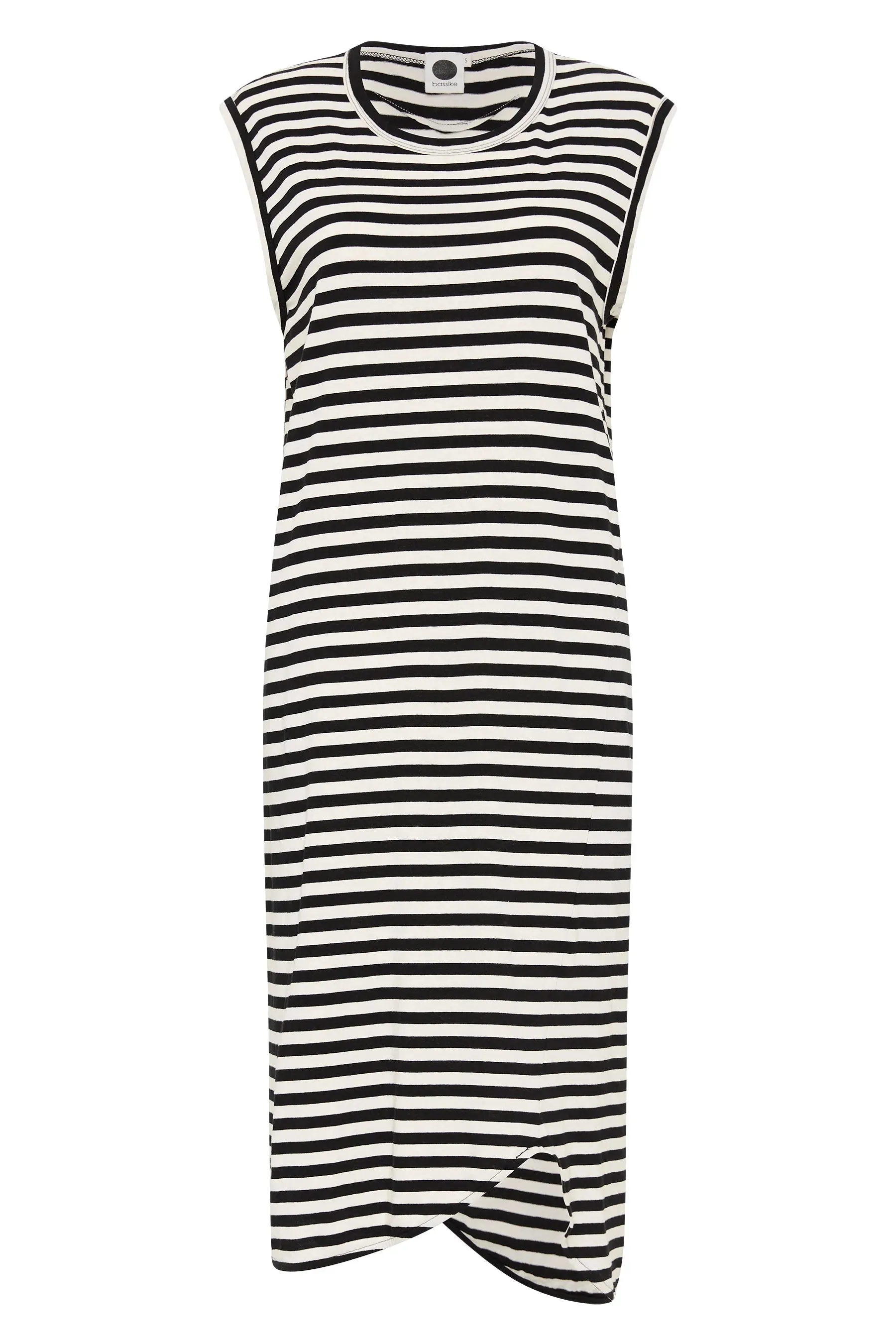 Bassike Stripe Slim Muscle Tank Dress - Undyed/Black