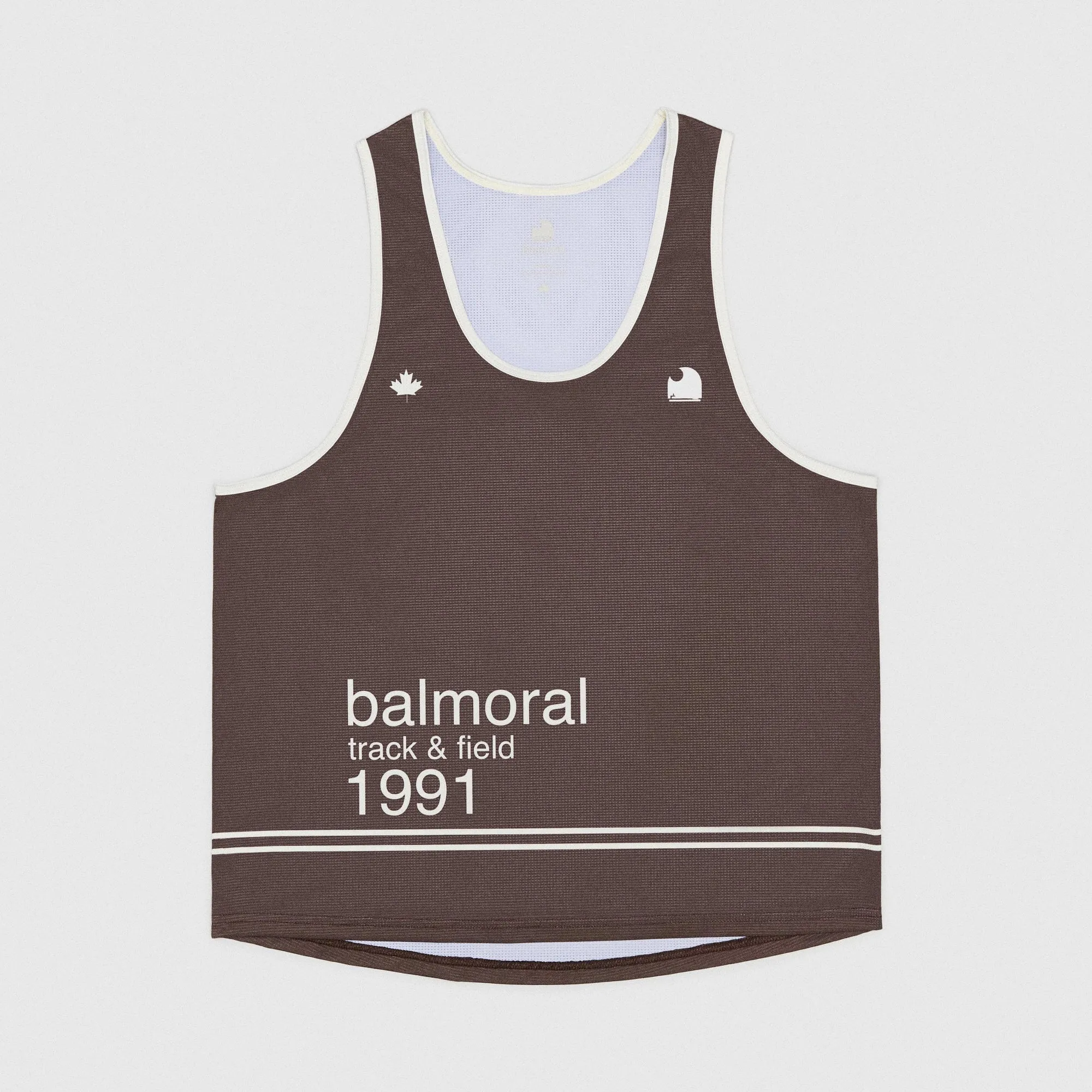 Campus Crop Tank Top - Brown / Cream
