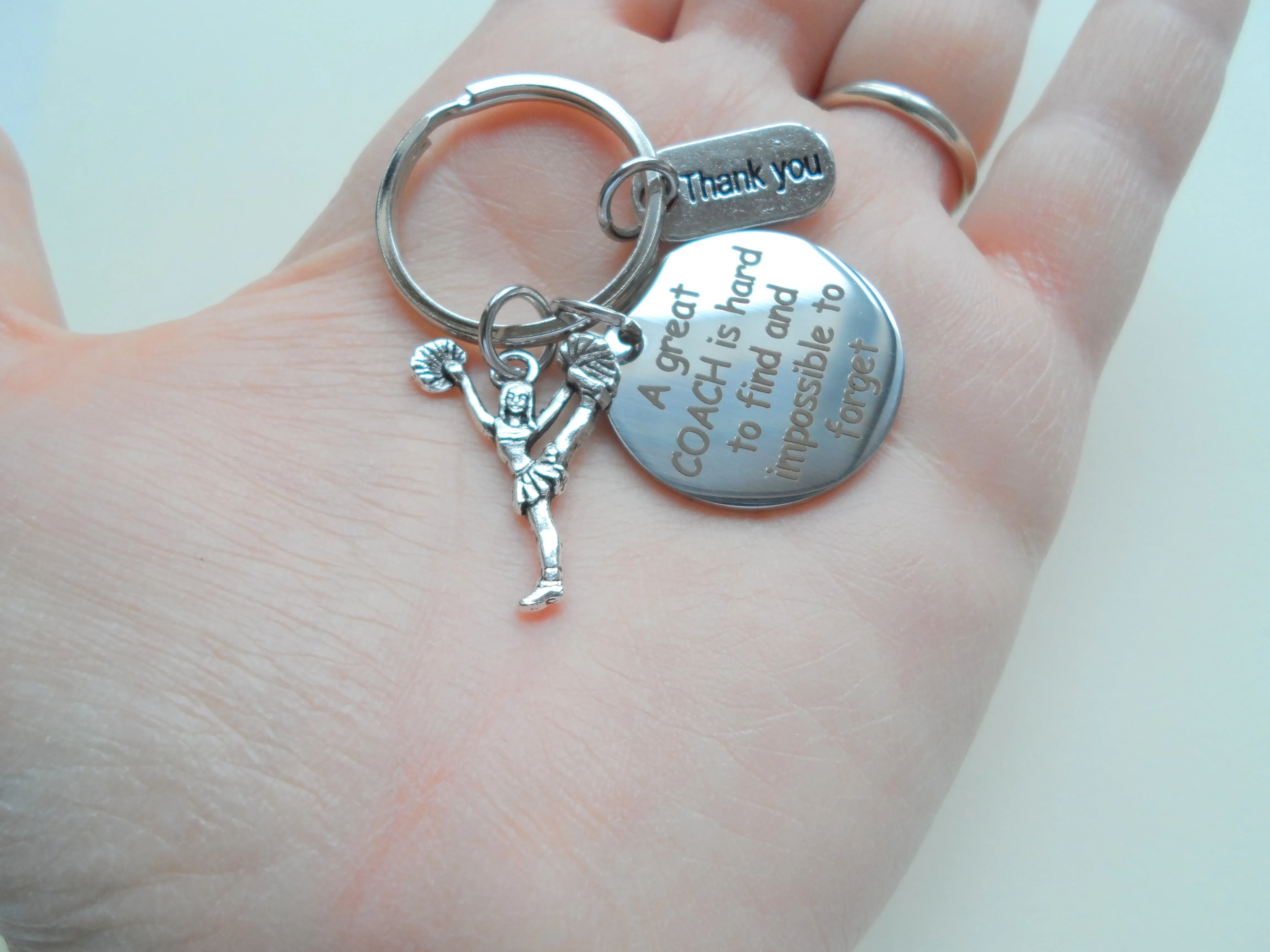 Cheerleading Coach Appreciation Gift • Engraved "A Great Coach is Impossible to Forget" Keychain | Jewelry Everyday
