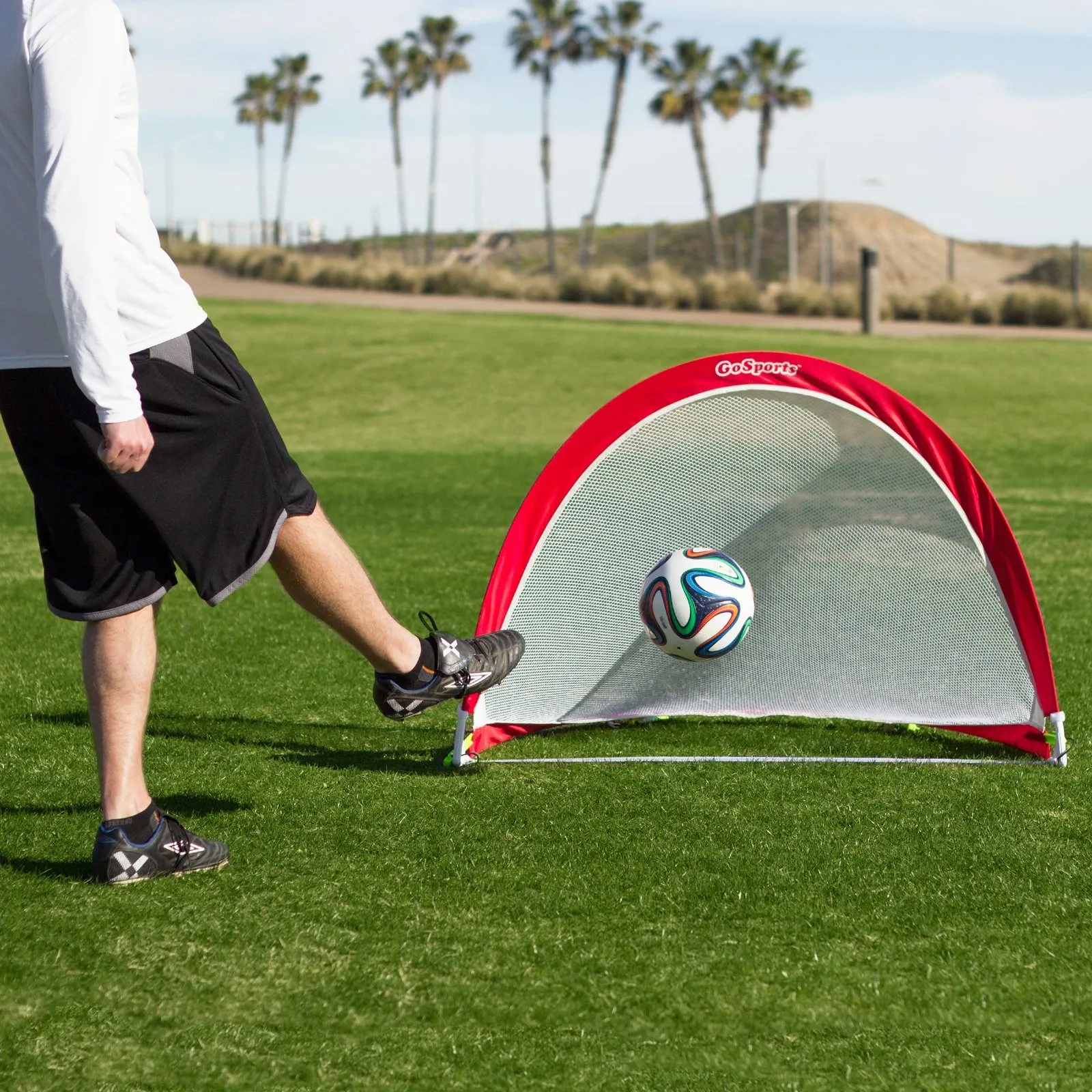GoSports 4 ft  Portable Pop-Up Soccer Goals Backyard