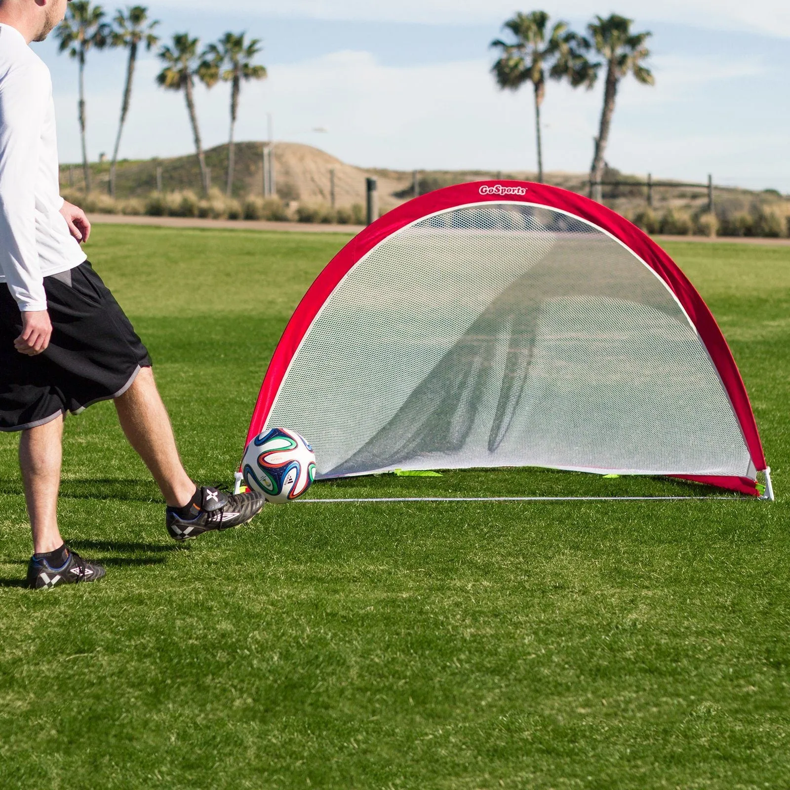 GoSports 6 ft Portable Pop-Up Soccer Goals Backyard