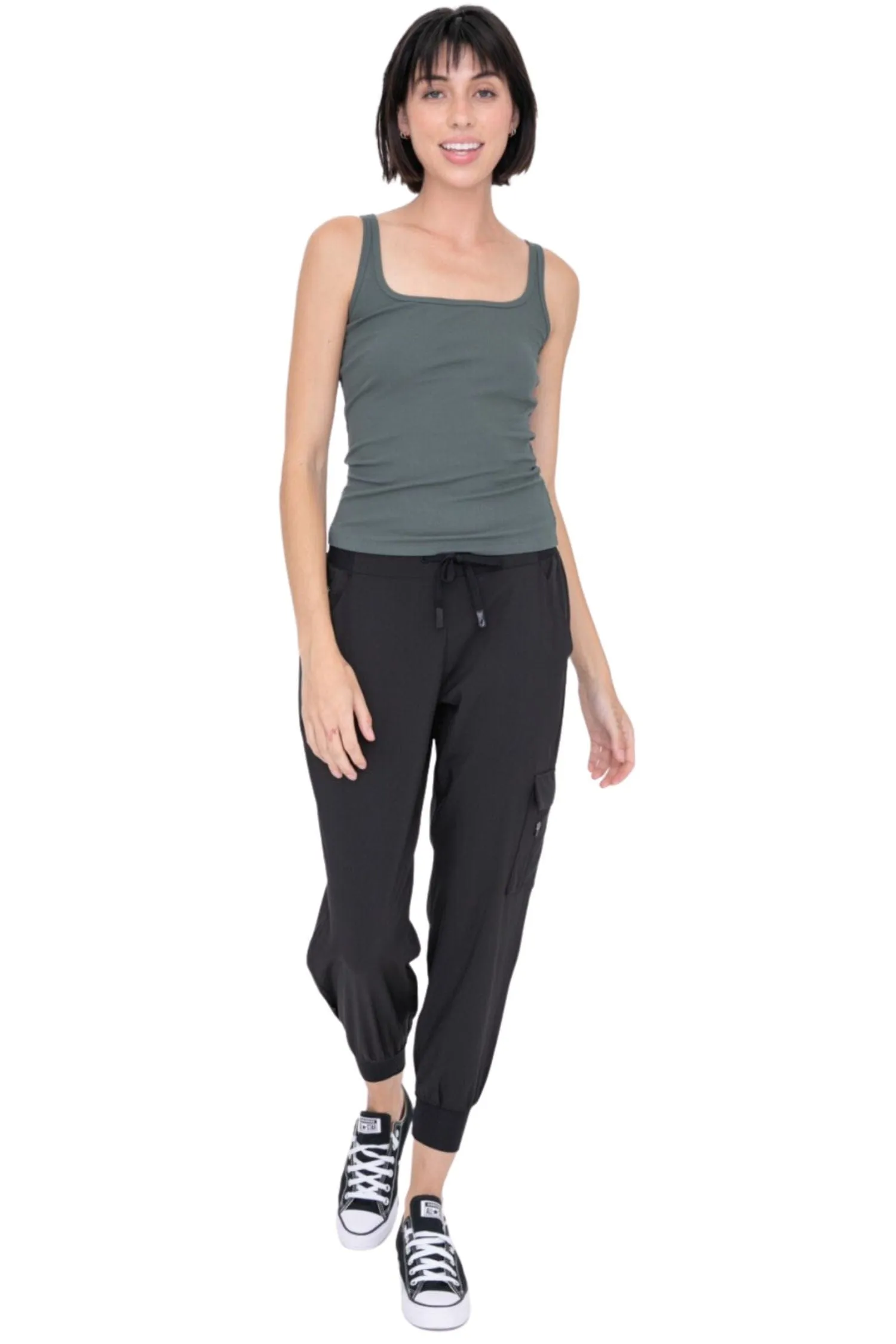 High-Waisted Capri Active Joggers with Pockets