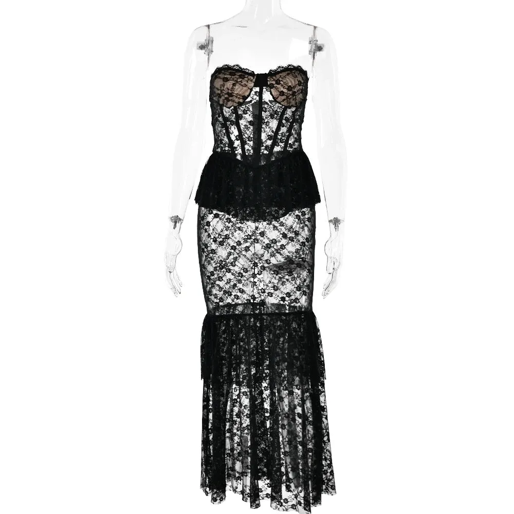 Janice Ruffle Maxi Dress