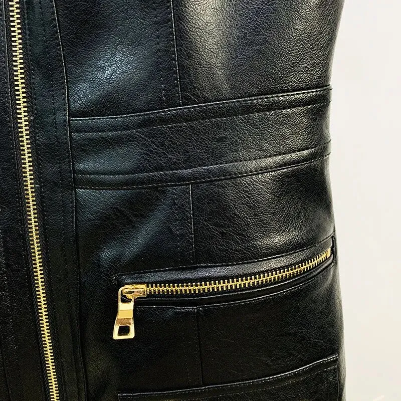 Leather Zip Dress