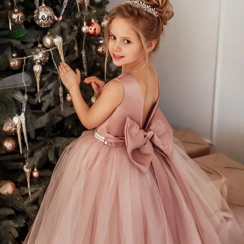 Long Sleeve Sequin Flower Girl Dress