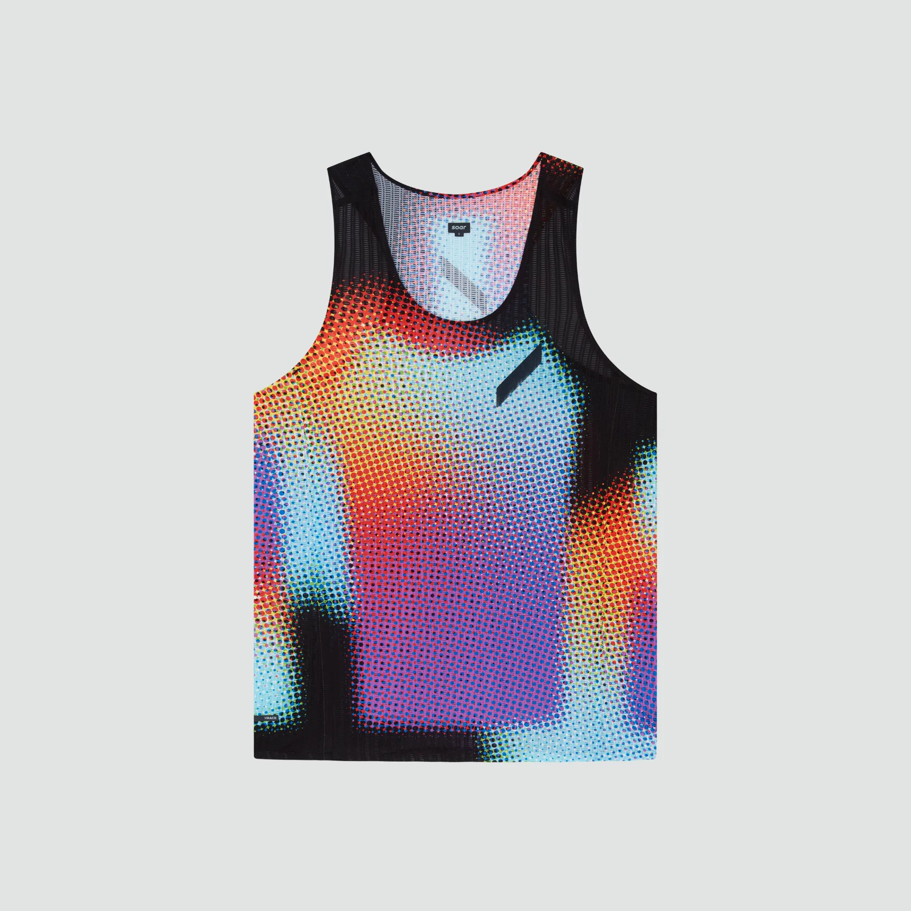 Men's Race Vest - Black Rainbow Dot