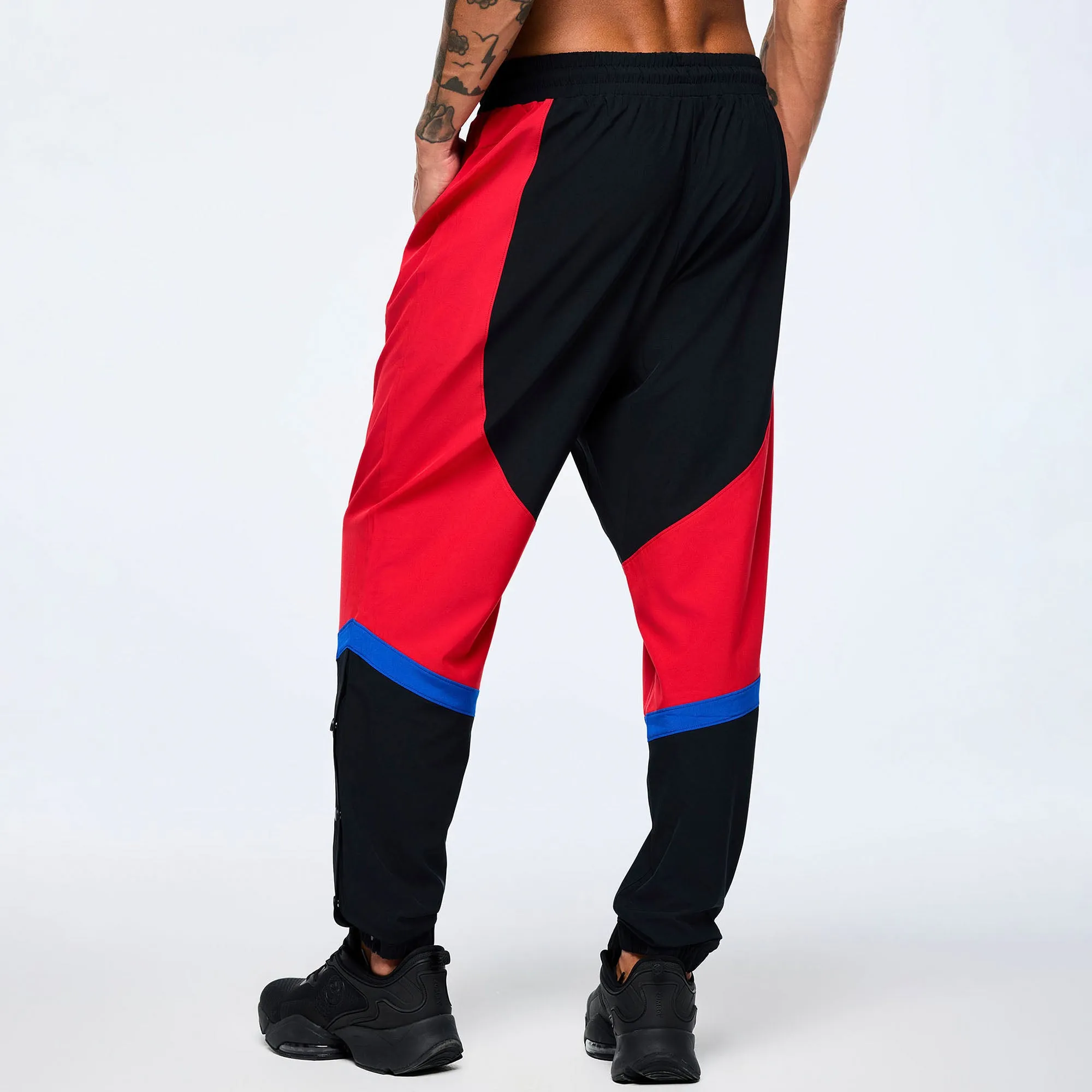 Men's Woven Track Pants With Inserts And Side Snaps