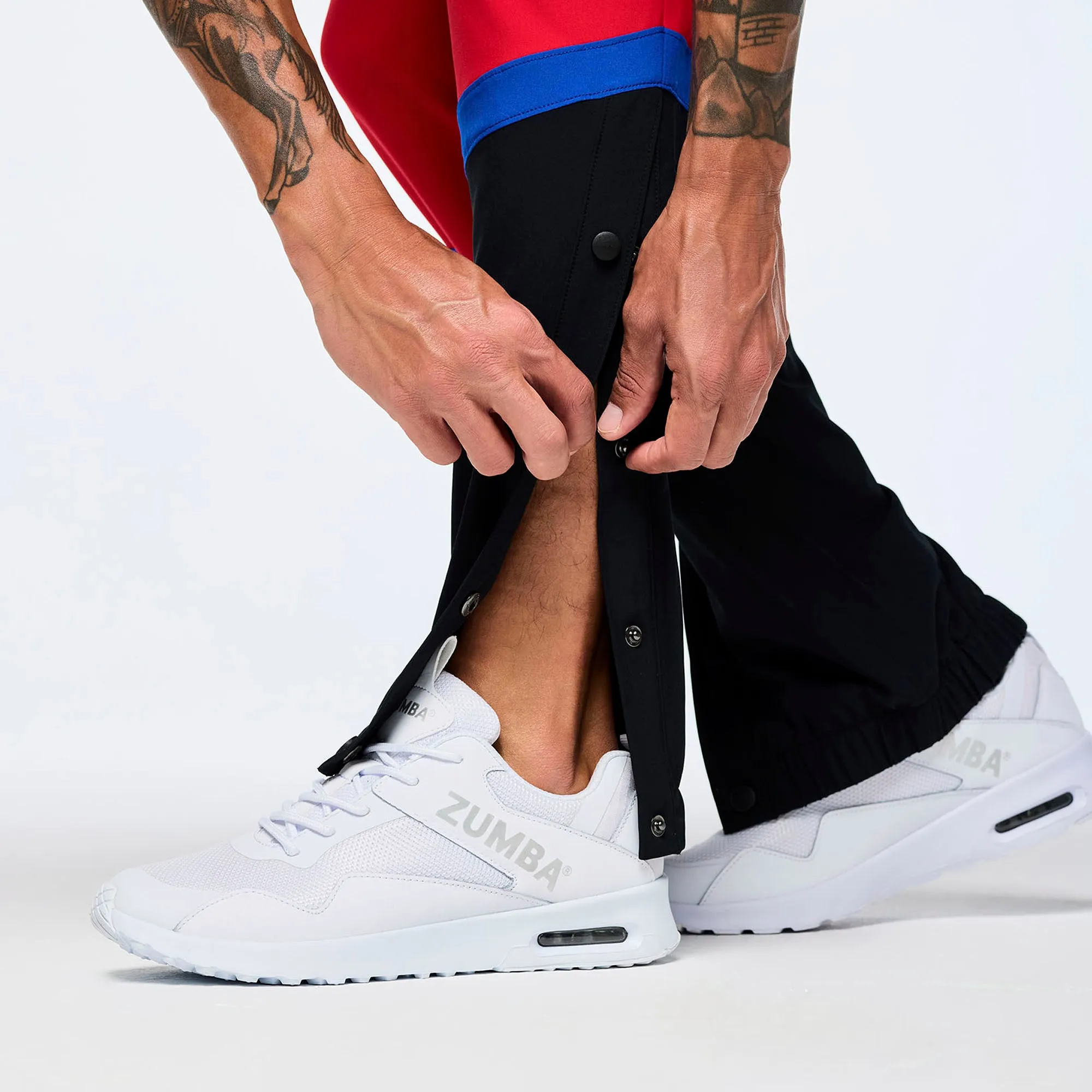 Men's Woven Track Pants With Inserts And Side Snaps