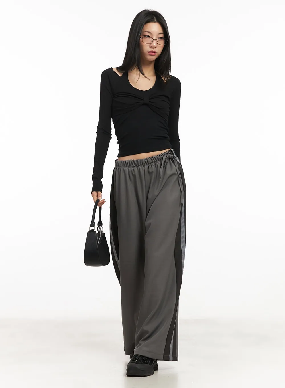 Ribbon Wide-Fit Track Pants CM503