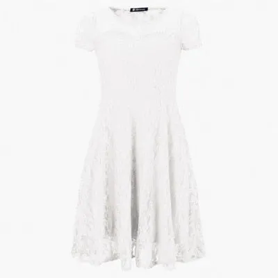 Sexy Print O-Neck Lace Dresses Women Vintage Short Sleeve Hollow Out Summer Dress Female Fashion A-Line Party Dress For Ladies