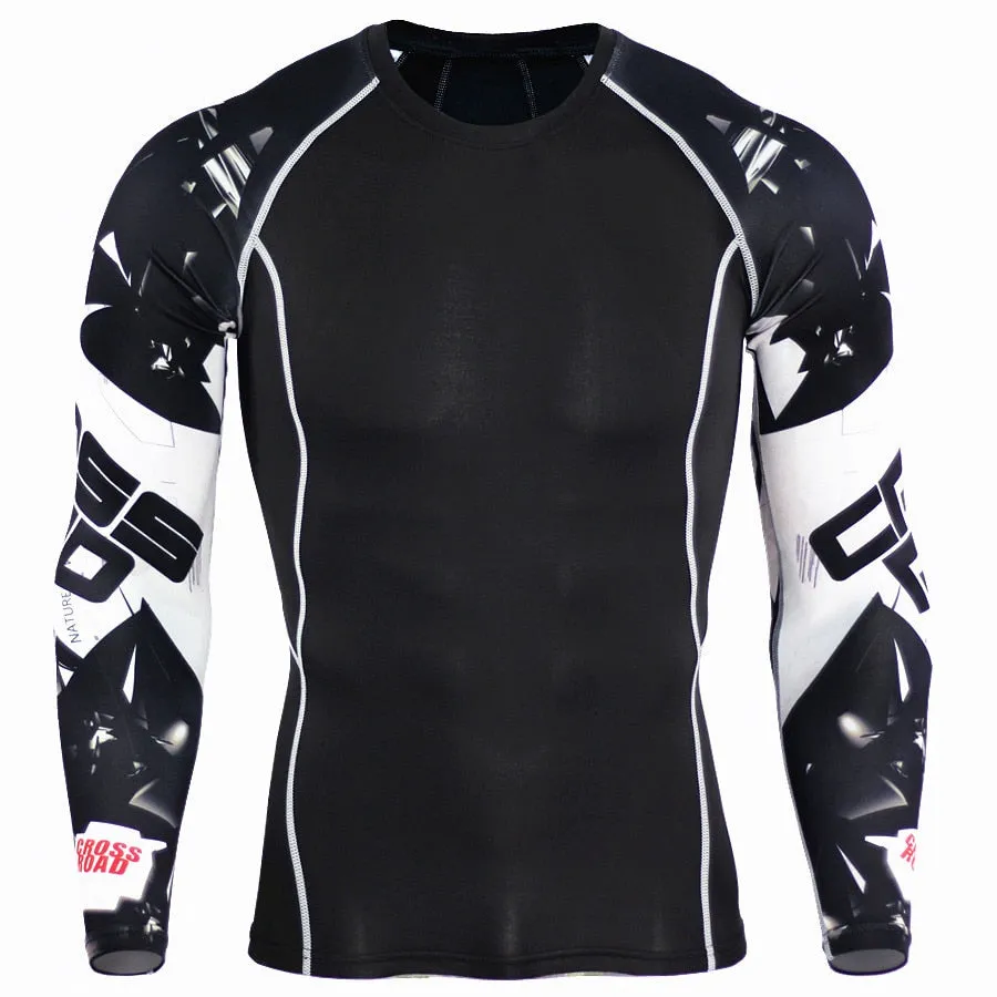 Sportswear Rash Guard Sport Shirt Men Compression Pants Gym Running Shirt Men Fitness Leggings Clothes Tight Suit