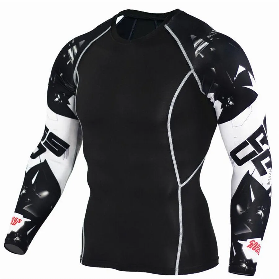 Sportswear Rash Guard Sport Shirt Men Compression Pants Gym Running Shirt Men Fitness Leggings Clothes Tight Suit