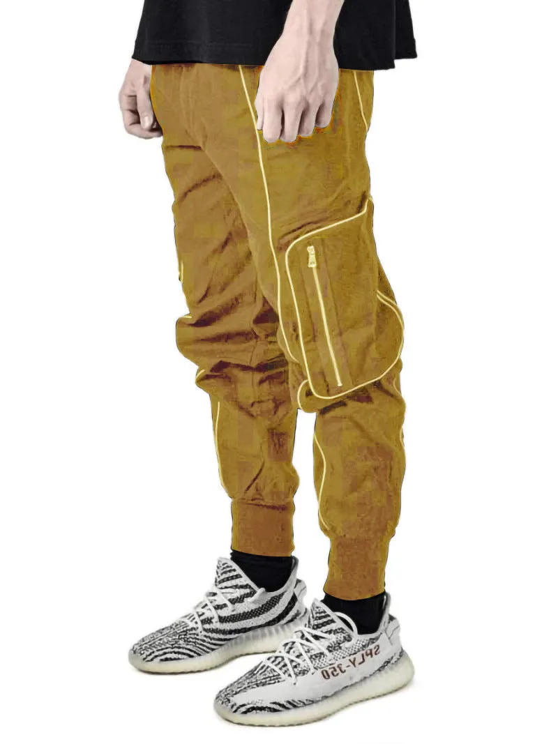 Street hip-hop trend men's trousers reflective casual sports overalls